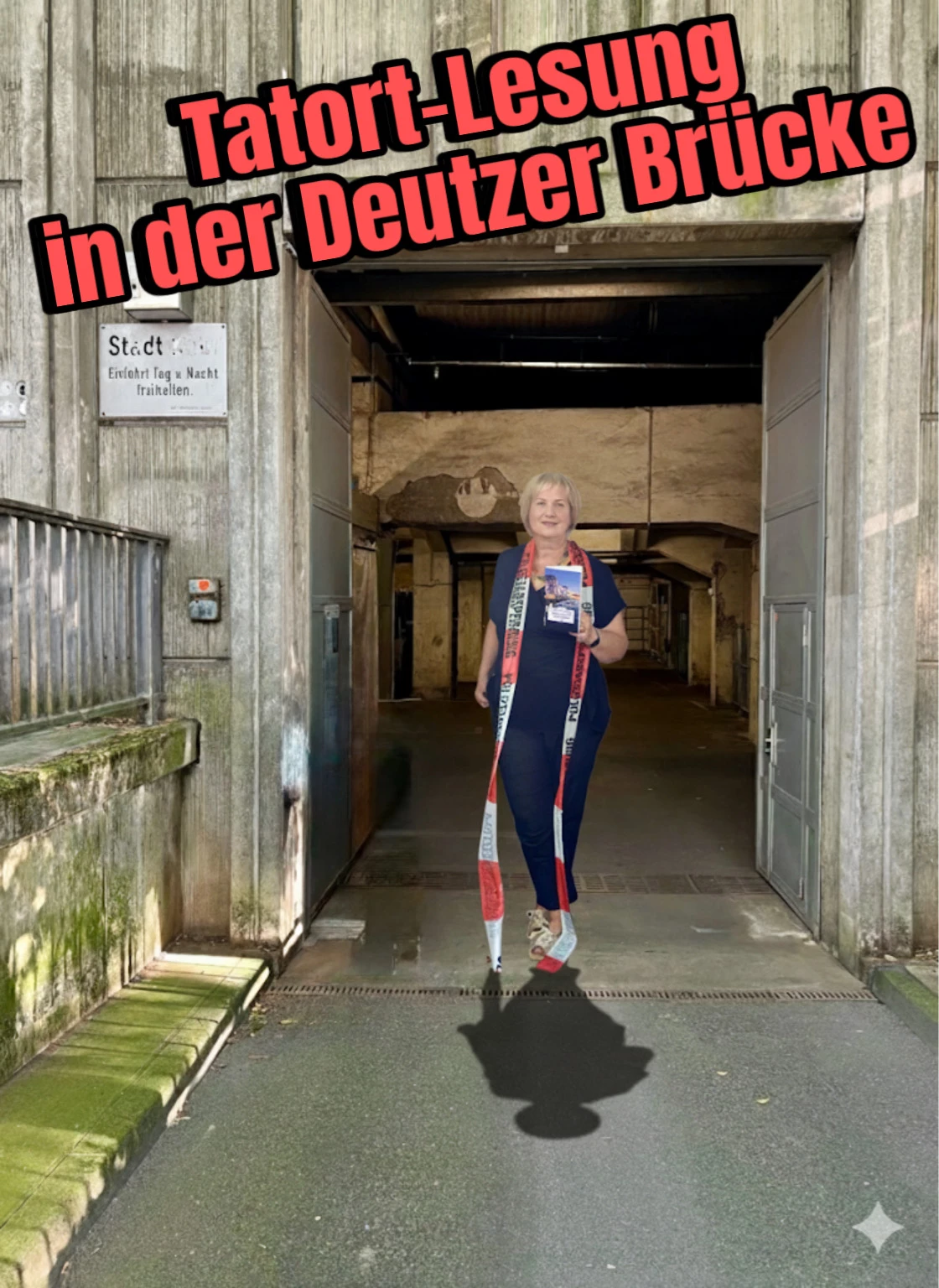 Am Eingang zum Tatort Deutzer Brücke